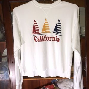 Brandy Melville cropped sweatshirt white Size OS